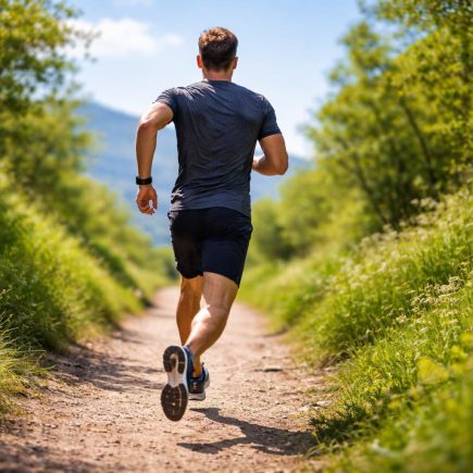 homme-course-sentier-verdure-ciel-bleu