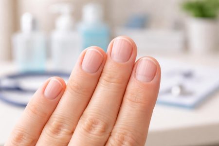 main-ongles-stries-arriere-plan-medical