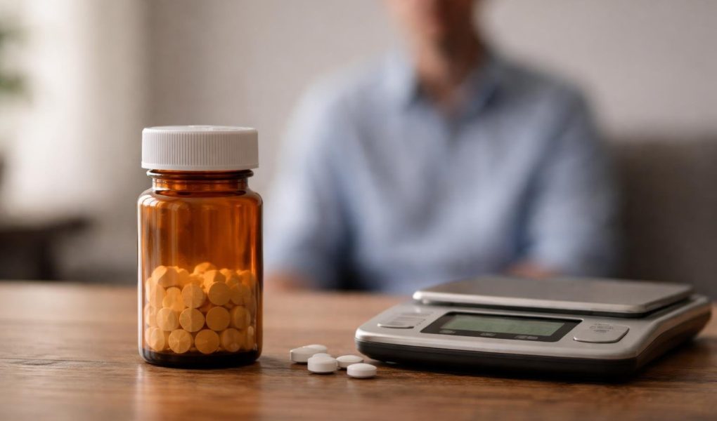 flacon-medicament-table-balance-silhouette