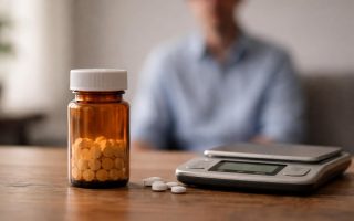 flacon-medicament-table-balance-silhouette