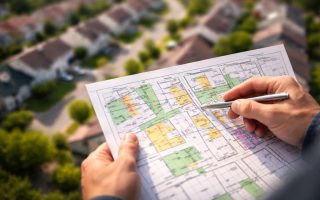 plan-cadastral-maison-residentiel-flou