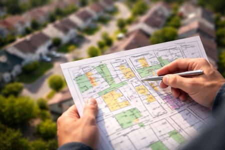 plan-cadastral-maison-residentiel-flou