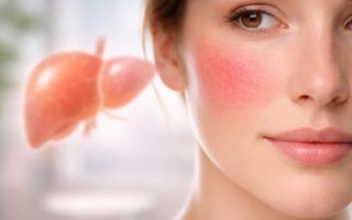 visage-feminin-rougeur-foie-flou