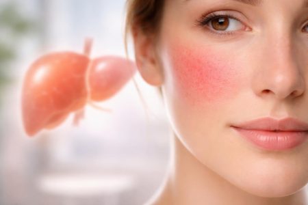 visage-feminin-rougeur-foie-flou