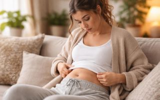 femme-enceinte-salon-cosy-plantes