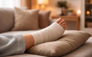 pied-bandage-canape-salon-chaleureux