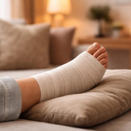 pied-bandage-canape-salon-chaleureux