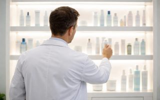 dermatologue-blouse-produits-soins-peau