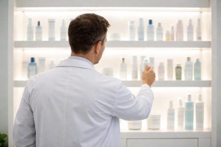 dermatologue-blouse-produits-soins-peau