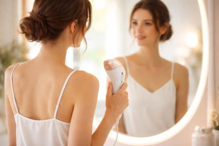 femme-miroir-soin-peau-lumiere