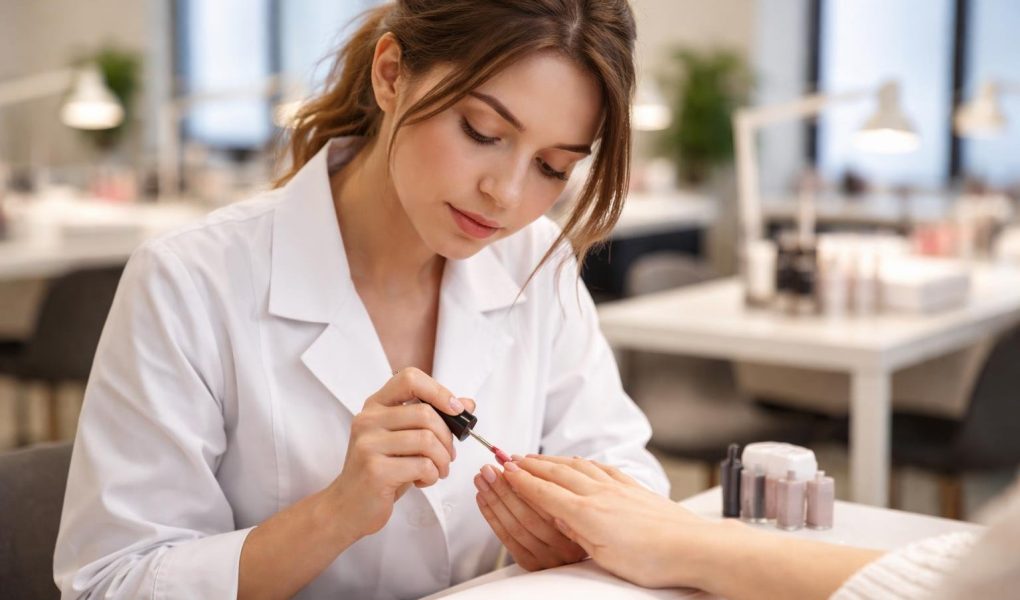 femme-blouse-blanche-vernis-ongles