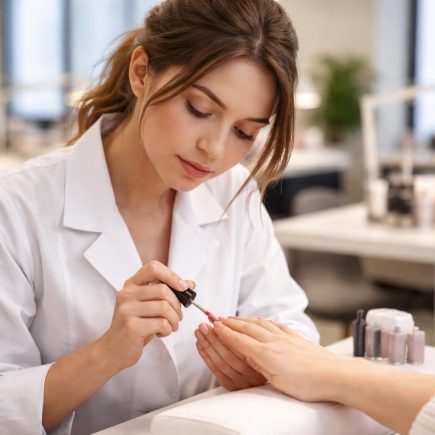 femme-blouse-blanche-vernis-ongles