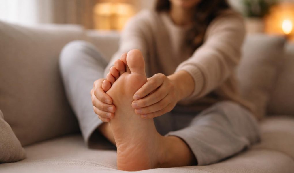 pied-massage-canape-eclairage-doux