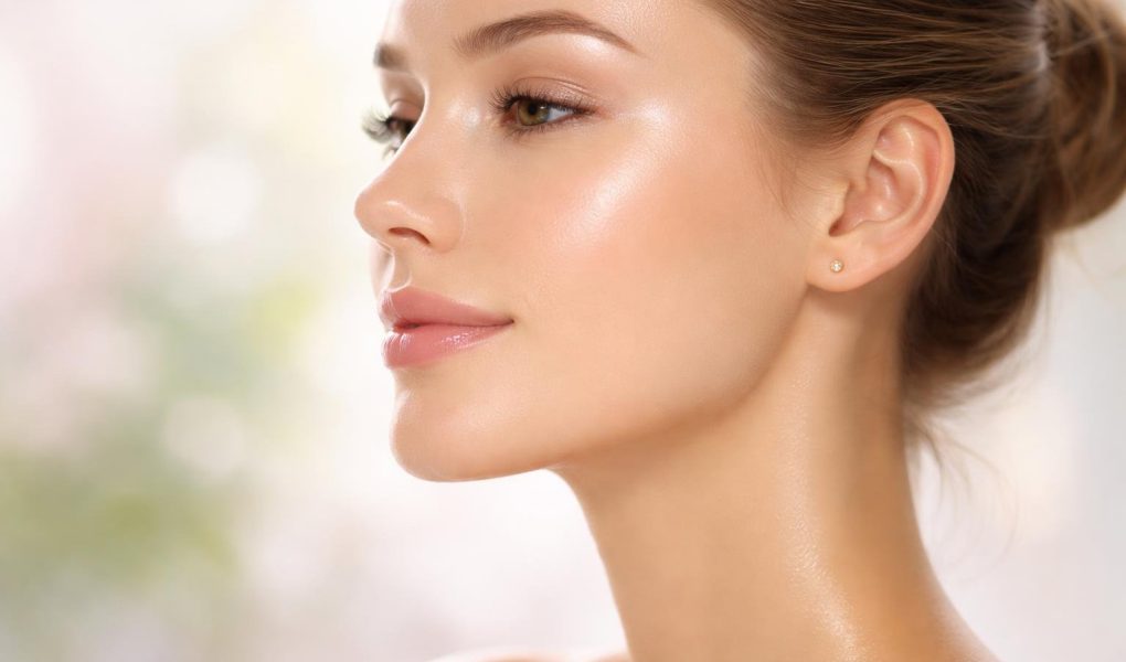 femme-visage-peau-eclatante-lumiere-douce