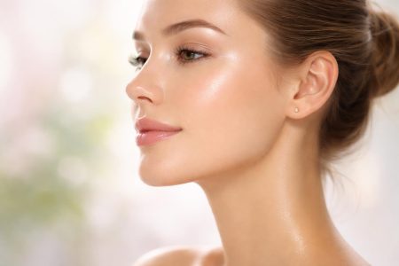 femme-visage-peau-eclatante-lumiere-douce